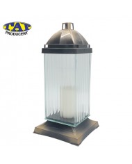 znicz-lampion-ozdobne-paski-biały-złoty