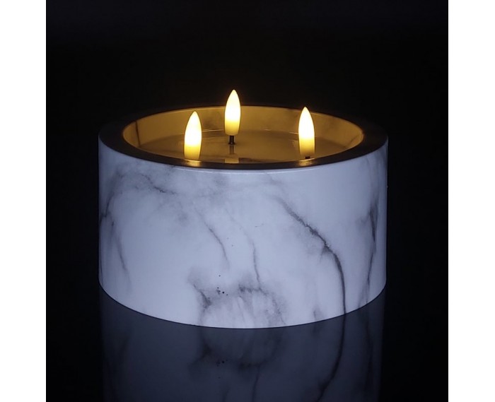 LED z imitacją Marmuru - LED Trzy Płomienie Marmurek Biały lub Czarny