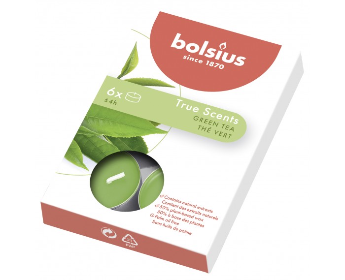 Podgrzewacze Tealight True Scents 6 sztuk Zielona Herbata 4h