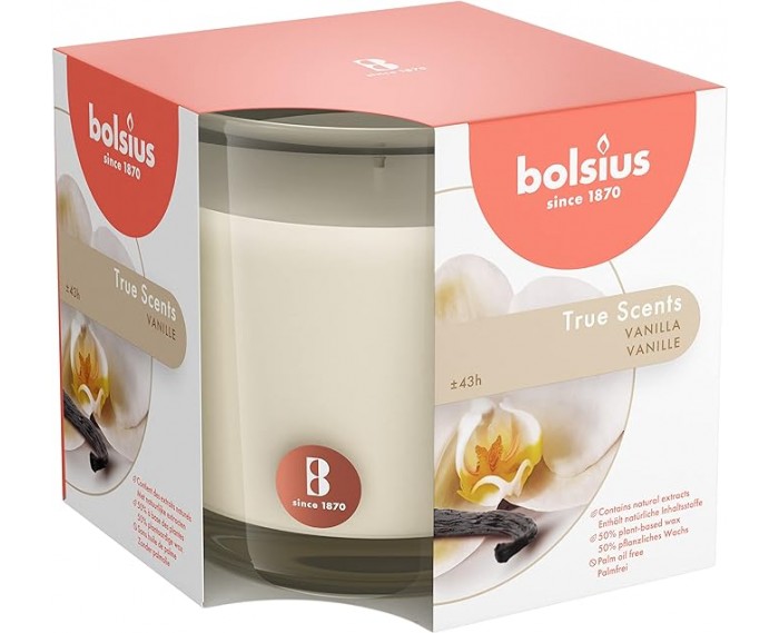 Świeca zapachowa w szkle True Scents Wanilia 43H