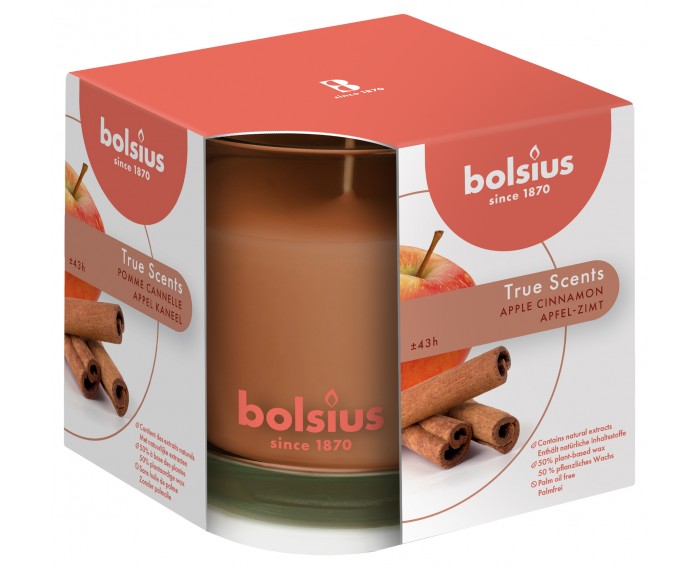 Świeca zapachowa BOLSIUS True Scents Jabłko i Cynamon 43H