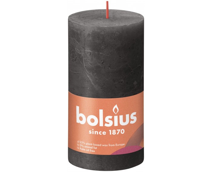 Świeca rustykalna BOLSIUS Rustic 130/68 BURZOWY SZARY