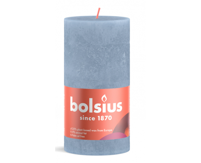 Świeca rustykalna BOLSIUS Rustic 130/68 BŁĘKITNY NIEBIESKI