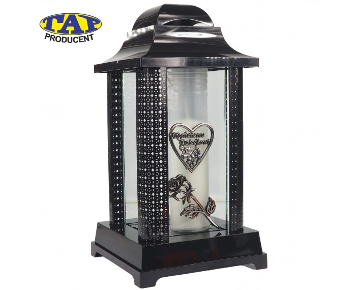 znicz-kapliczka-duza-czarna-srebrne-ozdoby-dedykacja-dla-babci-dziadka