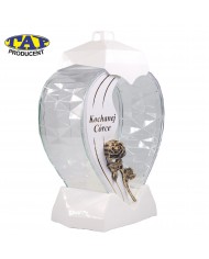 Duży znicz szklany z ozdobnymi wstęgami - Znicz Słoik Cebula (różne kolory)