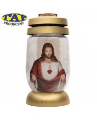 znicz-szklany-wizerunek-jezusa-złoty