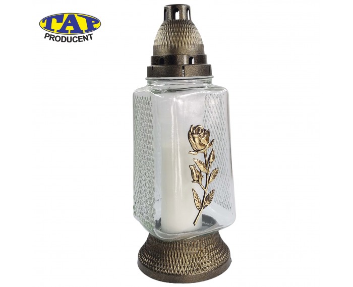 Znicz-szklany-całoroczny-ze-złotą-różą-i-złotym-kapturkiem-1240-róża-złoto