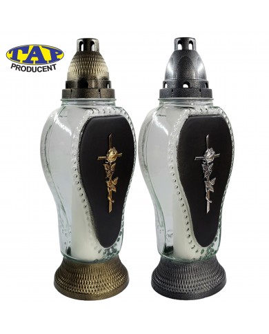 piękny-znicz-szklany-matowy-przód-aplikacja-krzyż-z-różą-1750-mat-znicz-na-grób piękny-znicz-szklany-matowy-przód-aplikacja-krzyż-z-różą-1750-mat-znicz-na-grób