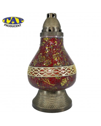 piękny-znicz-witrażowy-karafa-dekor-czerwono-złota-nowoczesny-oryginalny-wzór-znicza-na-grób-cmentarz