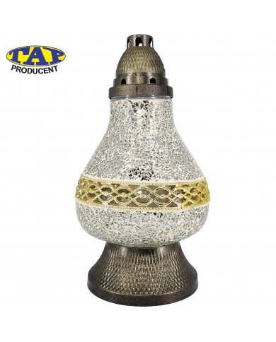 duży-znicz-witrażowy-karafa-dekor-mirror-złoto-biała-nowoczesny-oryginalny-niespotykany-wzór-znicza