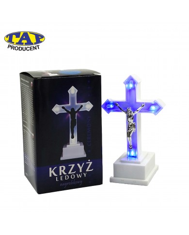 Podświetlana figurka LED w kształcie Krzyża - LED 4 Diody Krzyż Podświetlana figurka LED w kształcie Krzyża - LED 4 Diody Krzyż