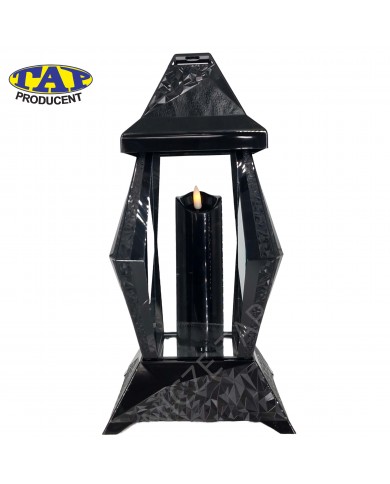 Duża-kapliczka-lampion-szklany-czarny-biały-szybki-nowoczesny-wzór-holograf