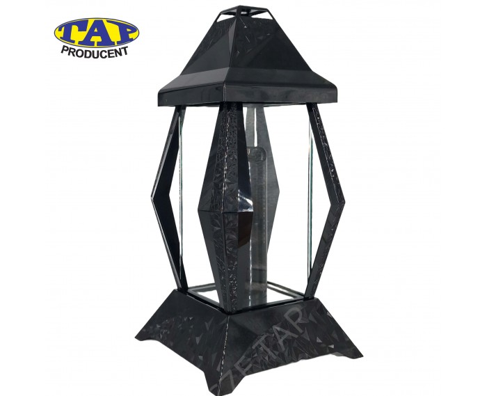 Duża-kapliczka-lampion-szklany-czarny-biały-szybki-nowoczesny-wzór-holograf