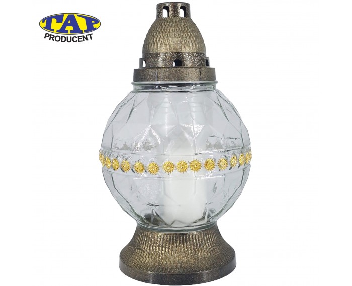 znicz-szklany-kula-3050-złota-srebrna-cekin-ozdobny