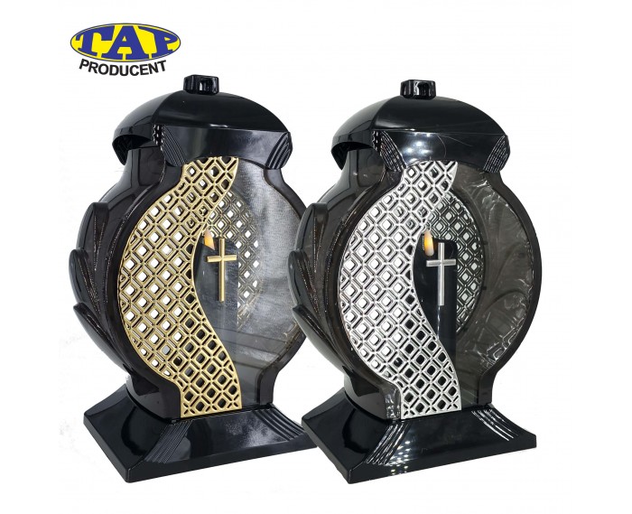 znicz-obelix-dekor-srebrny-zloty-krzyż