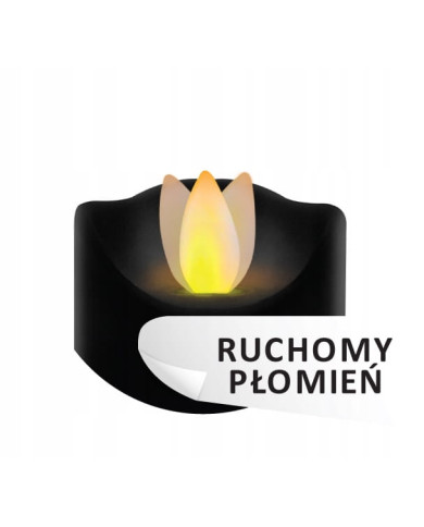 Wkład elektryczny z ruchomym płomieniem, biały, różne wysokości