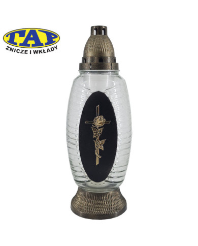 znicz-1930-matowy-przod-złoty-krzyz-z-ozdobnym-kwiatem znicz-1930-matowy-przod-złoty-krzyz-z-ozdobnym-kwiatem