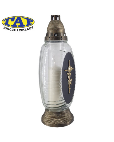 znicz-1930-matowy-przod-złoty-krzyz-z-ozdobnym-kwiatem znicz-1930-matowy-przod-złoty-krzyz-z-ozdobnym-kwiatem