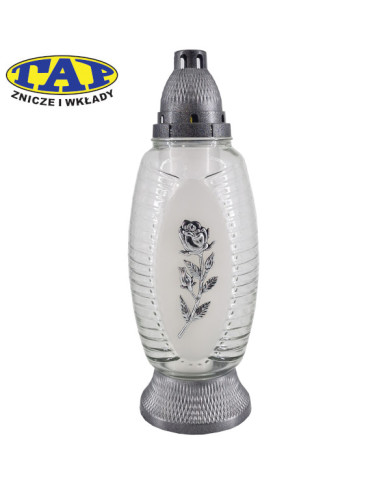 znicz-1930-matowy-biały-ozdoban-róża-różne-kolory-kapturków