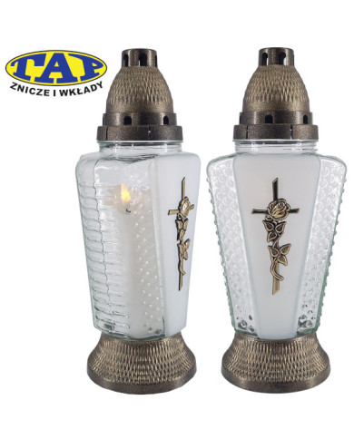 znicz-z-matowym-wykończeniem-i-ozdobnym-krzyżem-1295-mat-złoto-srebro-biały