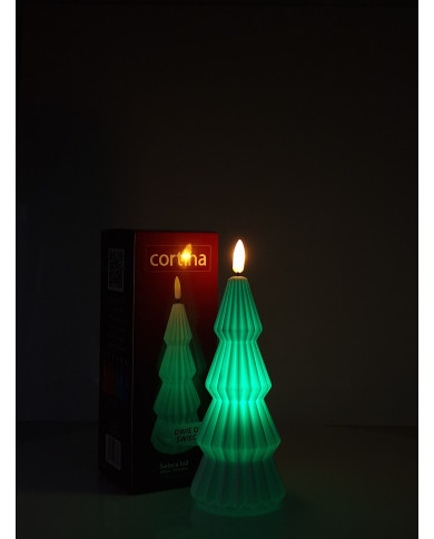 Świeca LED Cortina Choinka 17,5 cm Biała RGB / Zielona / Złota - LED Harmony