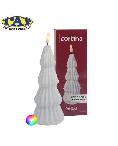 Świeca LED Cortina Choinka 17,5 cm Biała RGB / Zielona / Złota - LED Harmony