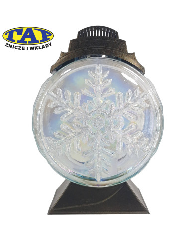 Zimowy znicz z wzorem w kształcie płatka śniegu - Znicz Płatek