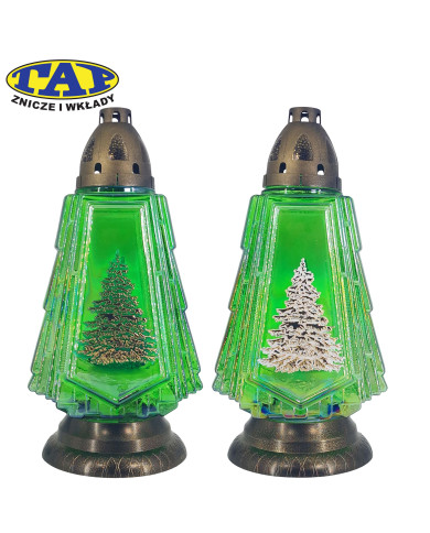 Zielona płaska choinka z ozdobną aplikacją - Choinka Dekor Zielona