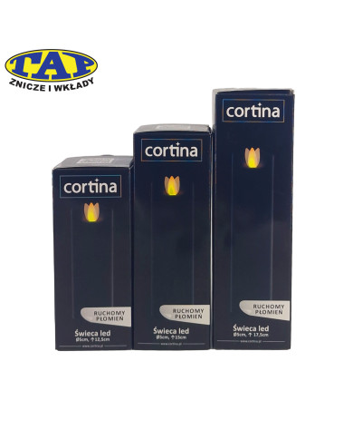 Świeca LED wąska z ruchomym płomieniem, czarne (różne wysokości)