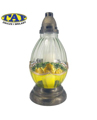 Duży znicz wielkanocny z ręcznie zdobioną opaską - Jajo z Opaską