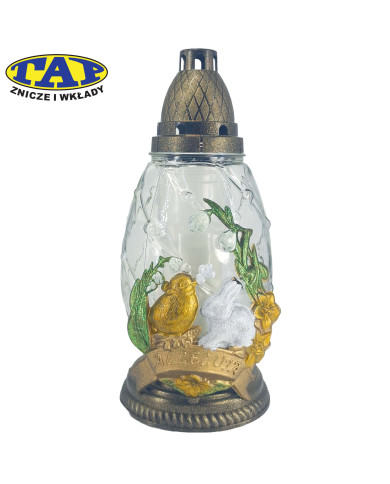 Znicz wielkanocny z dekorem - 1290 Wielkanocny Króliczek z Zajączkiem