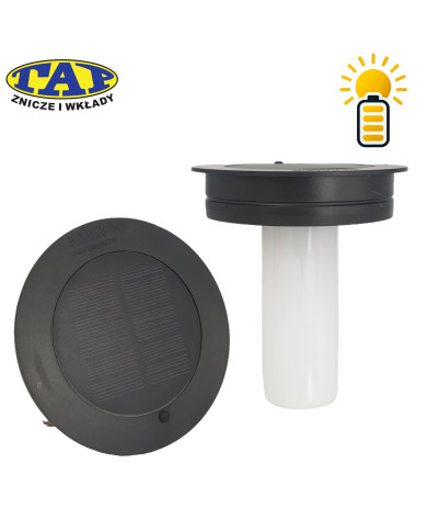 Znicz solarny witraż premium czarno-złoty z białymi kryształkami Znicz solarny witraż premium czarno-złoty z białymi kryształkami