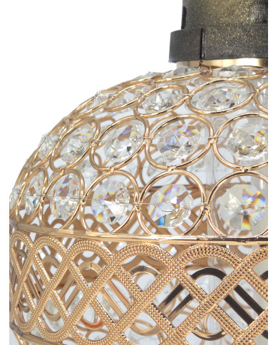 Duzy znicz w kształcie wazy z kryształkami  -  Witraż Big Waza Premium Złota