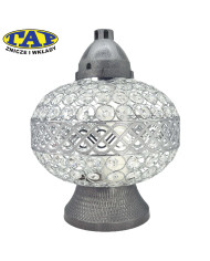 Duzy znicz w kształcie wazy z kryształkami  -  Witraż Big Waza Premium Srebrna