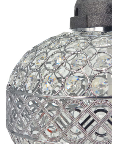 Duzy znicz w kształcie wazy z kryształkami  -  Witraż Big Waza Premium Srebrna