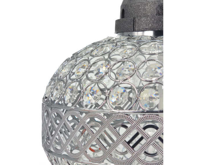 Duzy znicz w kształcie wazy z kryształkami  -  Witraż Big Waza Premium Srebrna