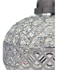 Duzy znicz w kształcie wazy z kryształkami  -  Witraż Big Waza Premium Srebrna