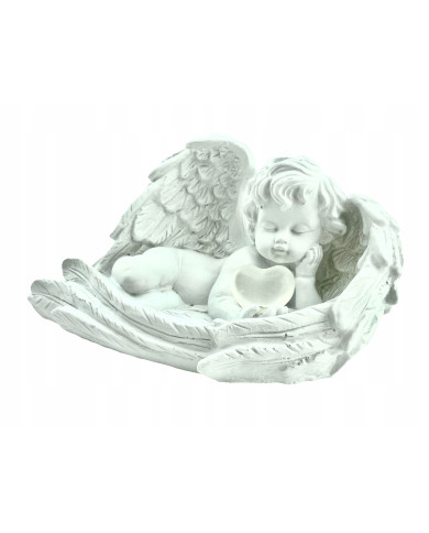 Piękna figurka leżącego Anioł z sercem LED - Anioł Serce 10