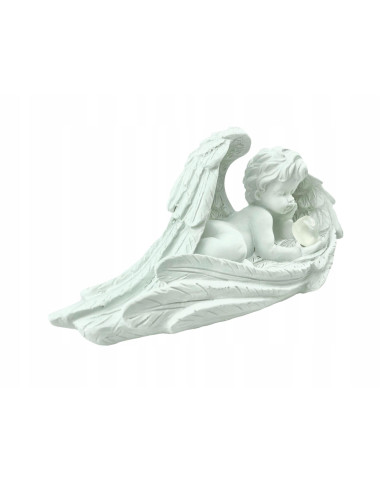 Piękna figurka leżącego Anioł z sercem LED - Anioł Serce 10