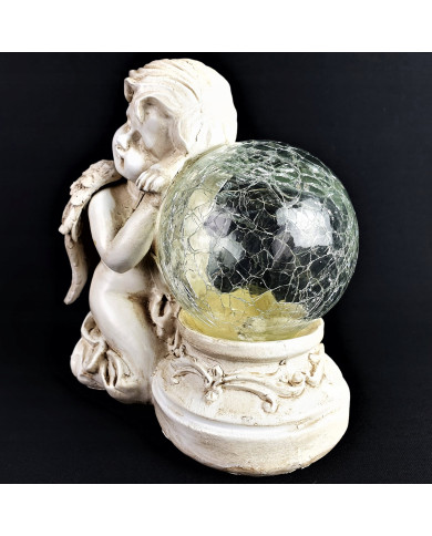 ​Świecący Aniołek Solarny LED – Dekoracyjny Aniołek ze świecącą kulą