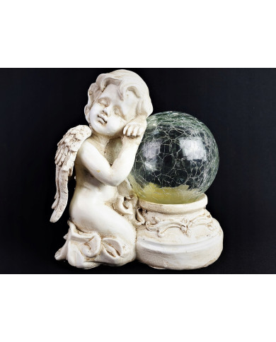 ​Świecący Aniołek Solarny LED – Dekoracyjny Aniołek ze świecącą kulą