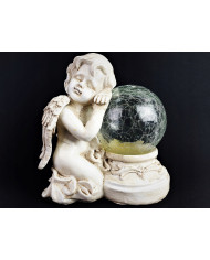 ​Świecący Aniołek Solarny LED – Dekoracyjny Aniołek ze świecącą kulą