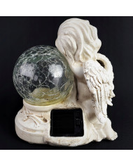 ​Świecący Aniołek Solarny LED – Dekoracyjny Aniołek ze świecącą kulą