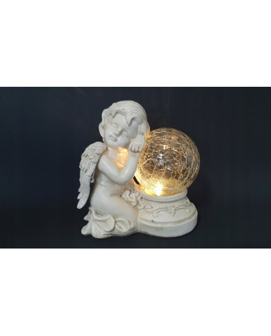 ​Świecący Aniołek Solarny LED – Dekoracyjny Aniołek ze świecącą kulą