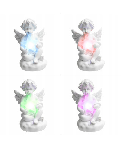 Świecący Aniołek LED z Gwiazdką – Dekoracyjna Figurka 12 cm