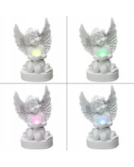 ​Świecący Aniołek LED z Sercem RGB – Dekoracyjna Figurka 20 cm