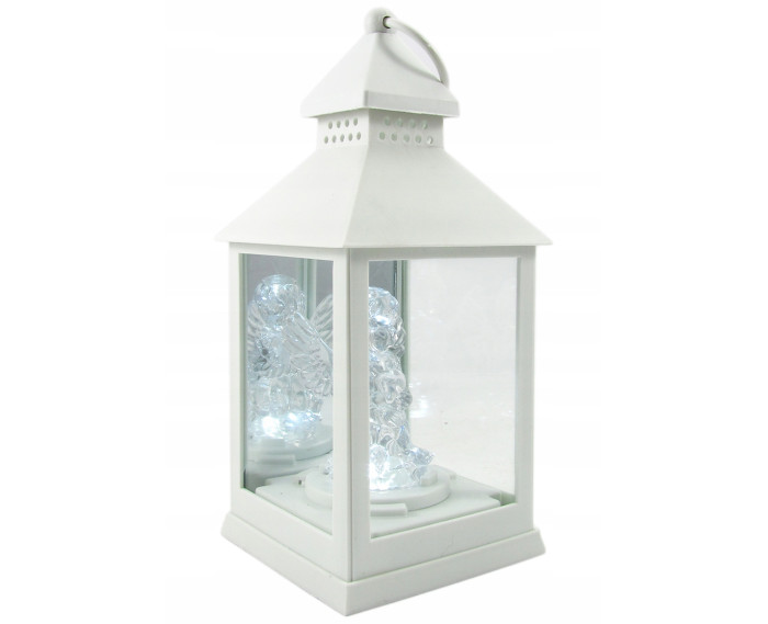 Latarenka z figurką w kształcie Aniołka w kolorze Białym/Srebrnym/Czarnym