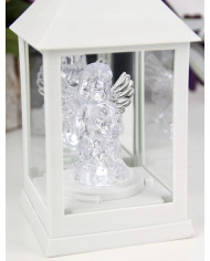 Latarenka z figurką w kształcie Aniołka w kolorze Białym/Srebrnym/Czarnym