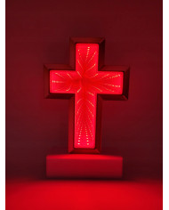 Wkład LED Krzyż efekt 3D czerwony 20cm