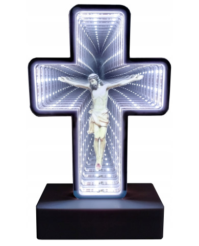 Wkład LED Krzyż efekt 3D Biały 20cm